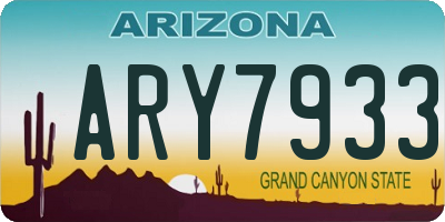AZ license plate ARY7933