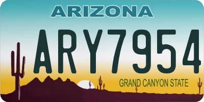 AZ license plate ARY7954