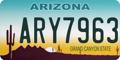 AZ license plate ARY7963