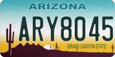 AZ license plate ARY8045
