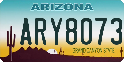 AZ license plate ARY8073