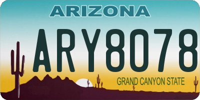 AZ license plate ARY8078