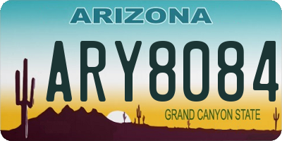 AZ license plate ARY8084