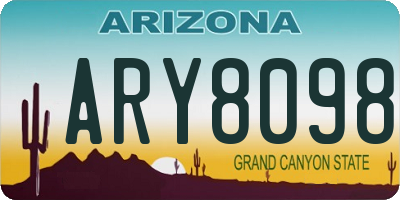 AZ license plate ARY8098