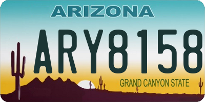 AZ license plate ARY8158