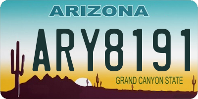AZ license plate ARY8191