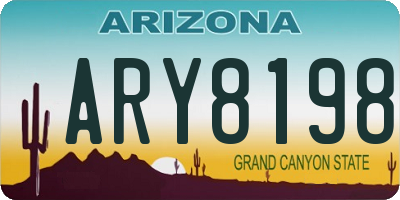 AZ license plate ARY8198