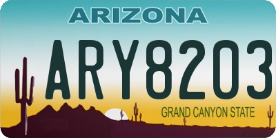 AZ license plate ARY8203