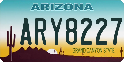 AZ license plate ARY8227