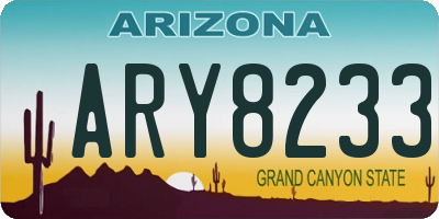 AZ license plate ARY8233