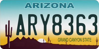 AZ license plate ARY8363
