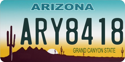 AZ license plate ARY8418
