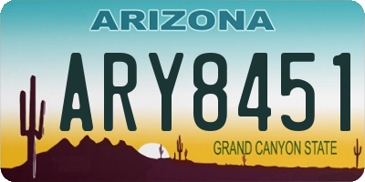 AZ license plate ARY8451