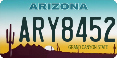 AZ license plate ARY8452