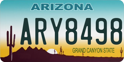 AZ license plate ARY8498
