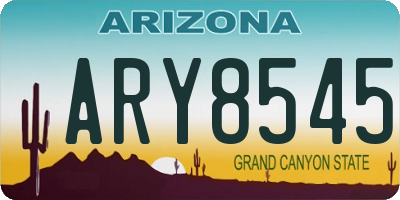 AZ license plate ARY8545