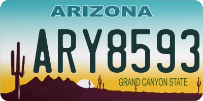 AZ license plate ARY8593