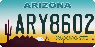 AZ license plate ARY8602