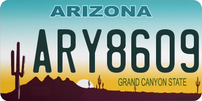 AZ license plate ARY8609