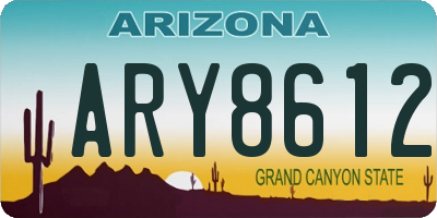 AZ license plate ARY8612