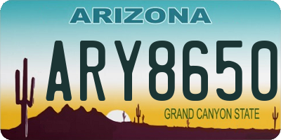 AZ license plate ARY8650