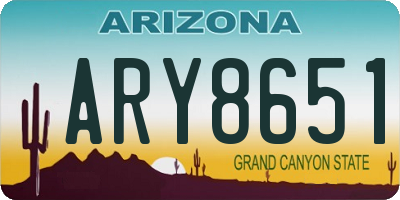 AZ license plate ARY8651