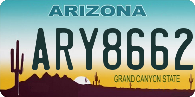 AZ license plate ARY8662