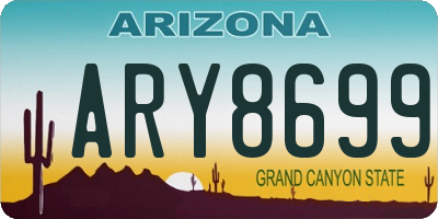 AZ license plate ARY8699