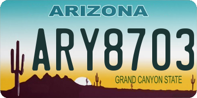 AZ license plate ARY8703
