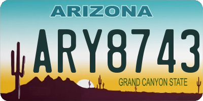 AZ license plate ARY8743