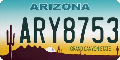 AZ license plate ARY8753