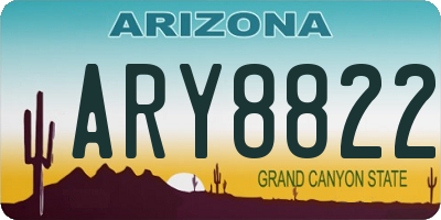 AZ license plate ARY8822