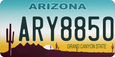 AZ license plate ARY8850