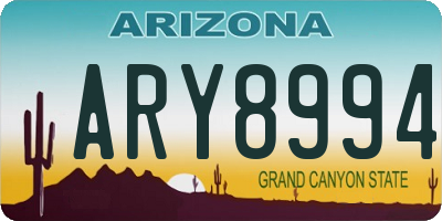 AZ license plate ARY8994