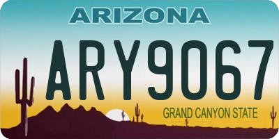 AZ license plate ARY9067