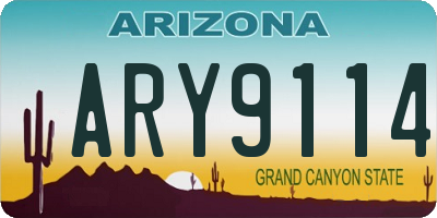 AZ license plate ARY9114