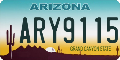 AZ license plate ARY9115