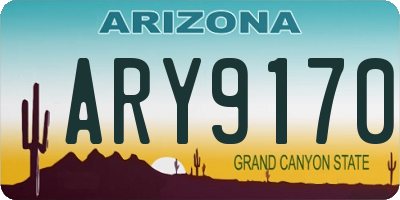 AZ license plate ARY9170