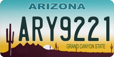 AZ license plate ARY9221