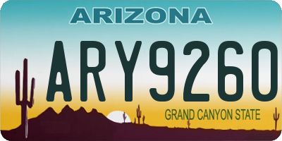 AZ license plate ARY9260