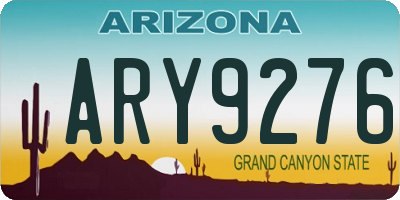 AZ license plate ARY9276