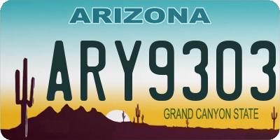 AZ license plate ARY9303