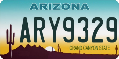 AZ license plate ARY9329