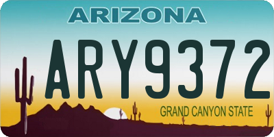 AZ license plate ARY9372