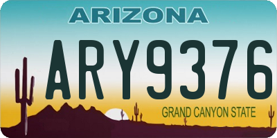 AZ license plate ARY9376