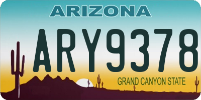 AZ license plate ARY9378