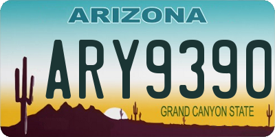 AZ license plate ARY9390