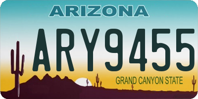 AZ license plate ARY9455