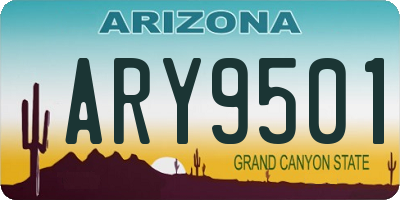 AZ license plate ARY9501