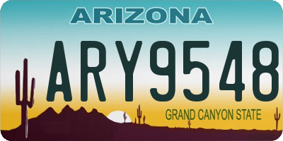 AZ license plate ARY9548
